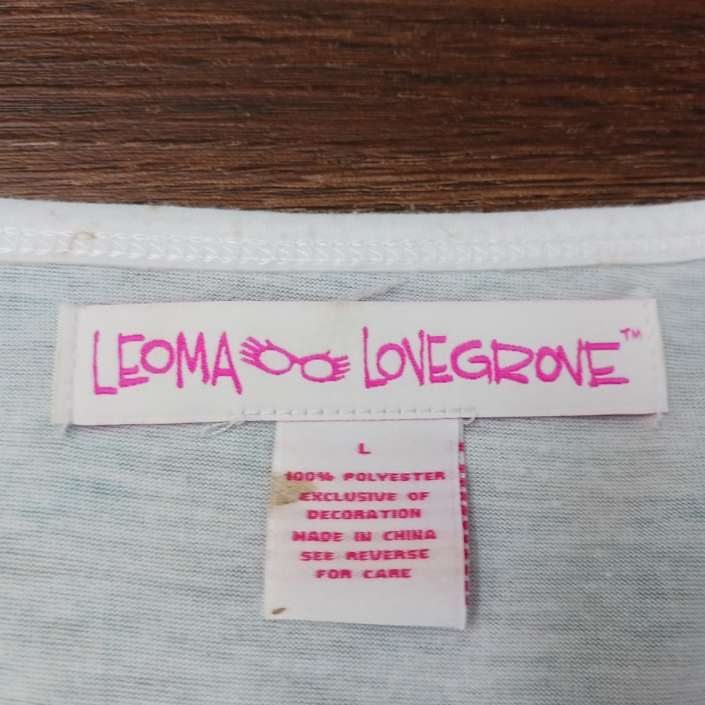 Leoma Lovegrove Flamingo You've Been Flocked Art Print Top 3/4 Sleeve Large - Picture 5 of 6